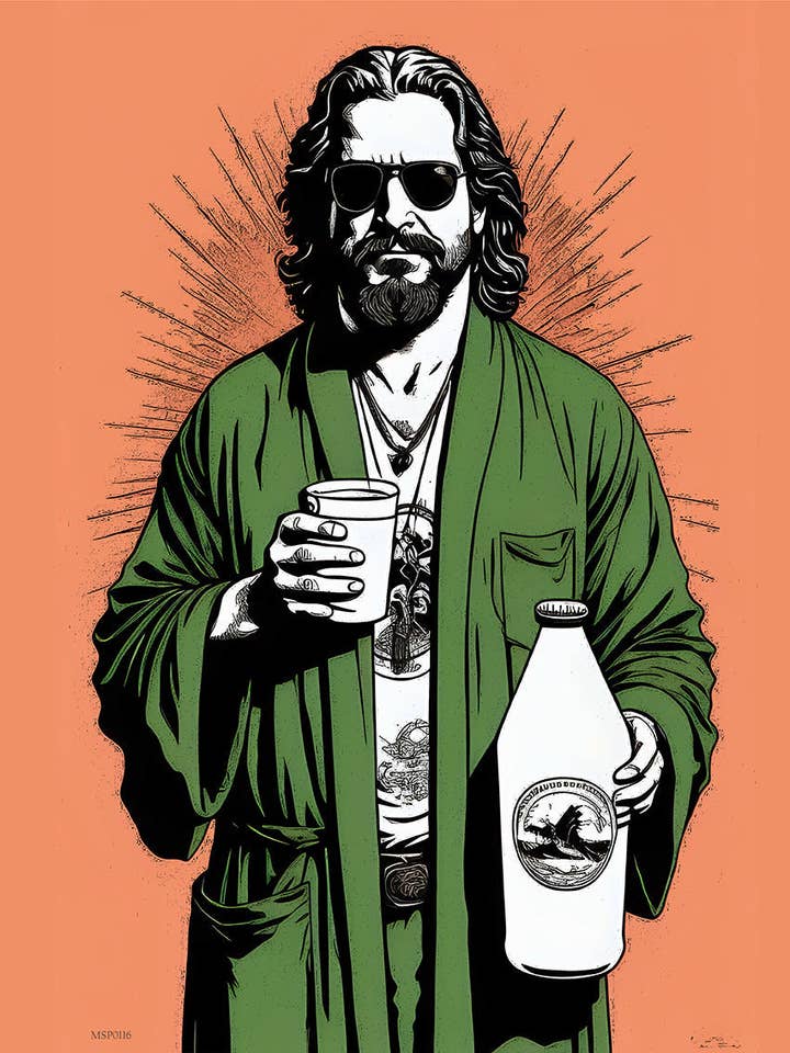 Cartaz com Impressão Artística The Dude “Big Lebowski” 30x40cm por atacado de On The Wall Art Ltd