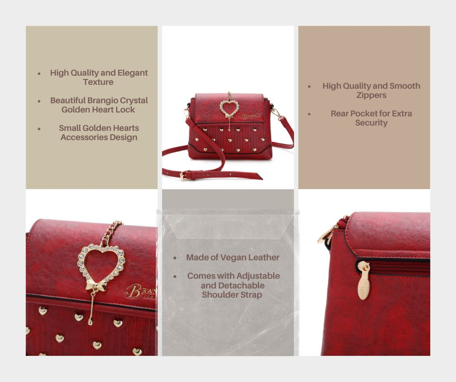 Brangio (Italy) Company Inc. - Vente Sac à bandoulière – femme - Sac bandoulière Brangio Italy Glow Heart8