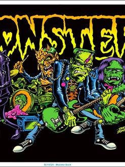 Monster Rock by Dirty Donny Blacklight Poster - 35" x 23" for wholesale by Scorpio Posters