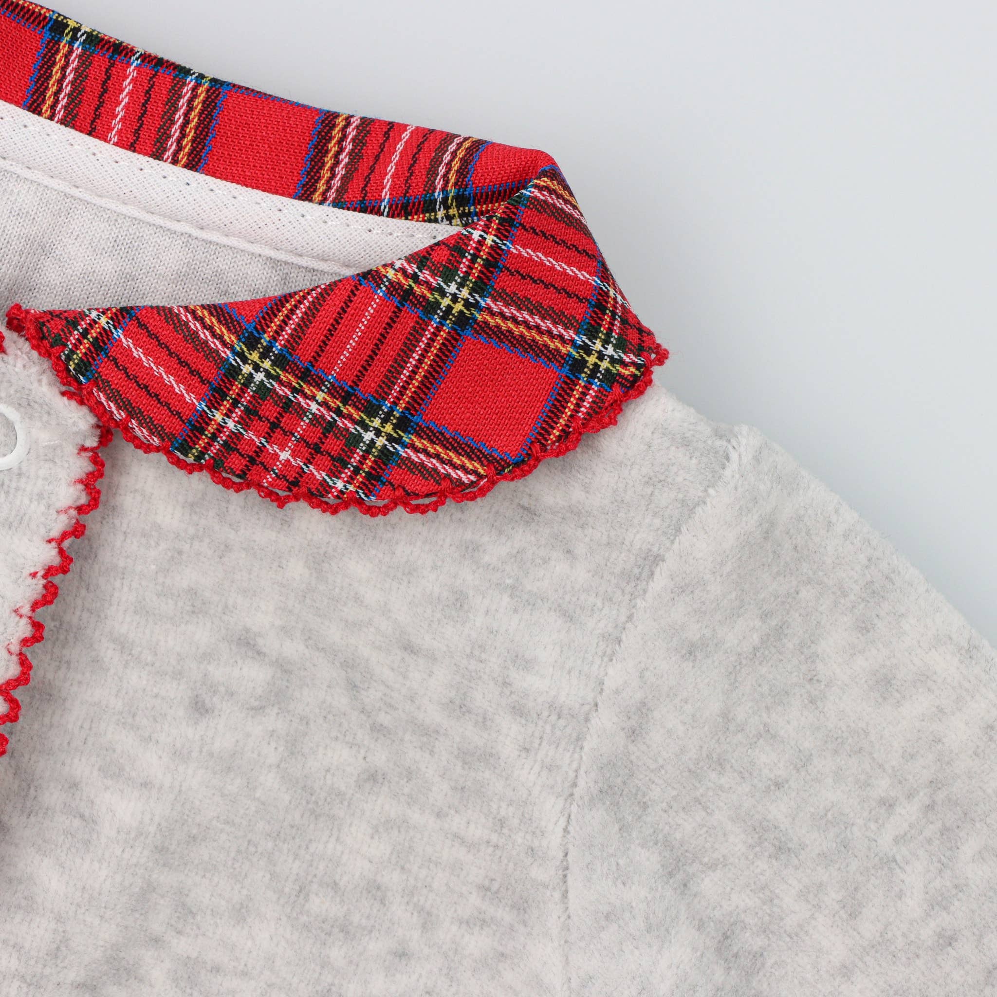 Bean Baby Clothes - Wholesale Jumpsuit - Baby - Baby BabyGrow in Grey Velvet with Round Neck3