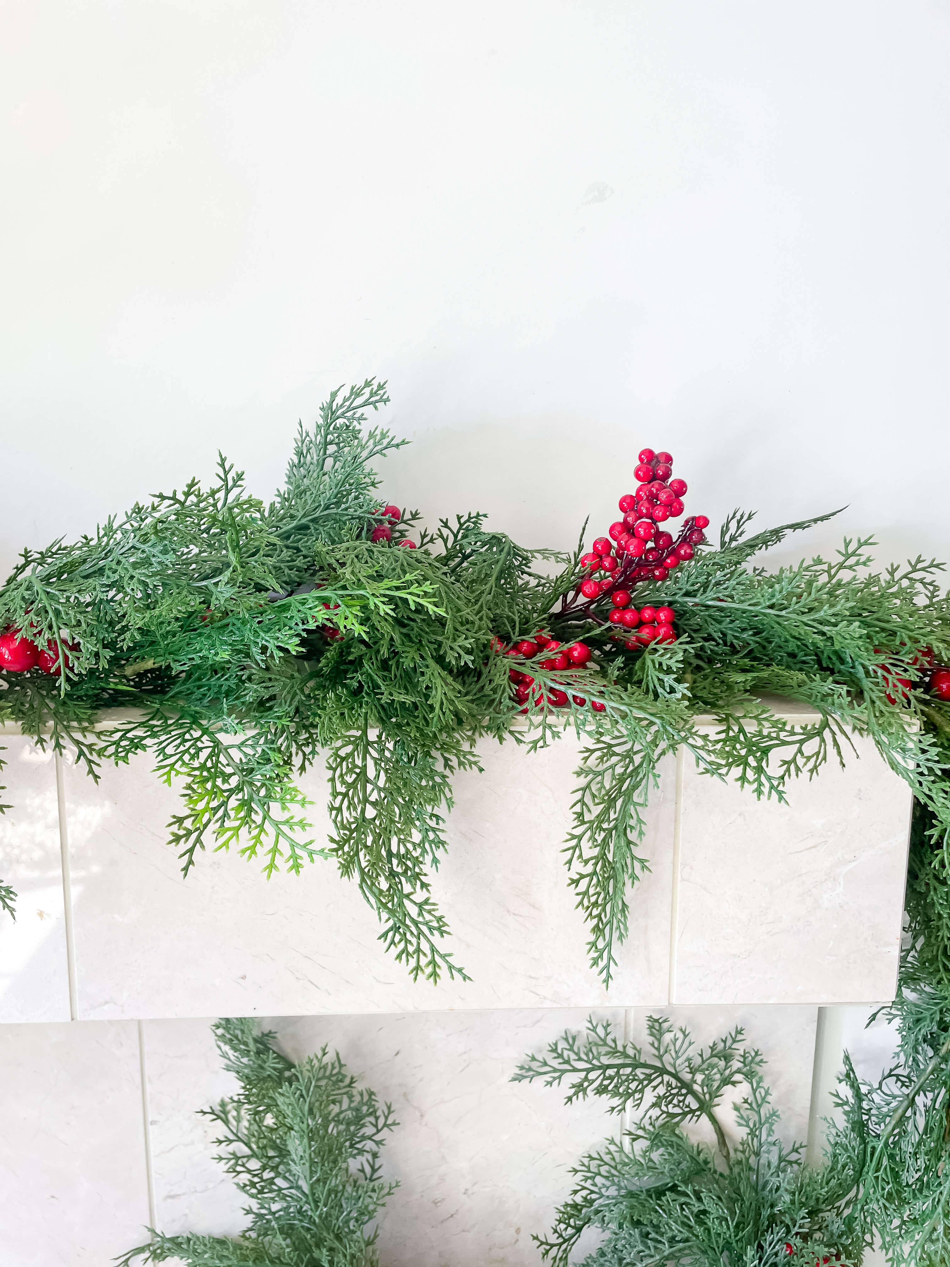 Hycroft Home Decor - Wholesale Bunting/Garland - Red Berry Cedar Garland 60" Real Touch4