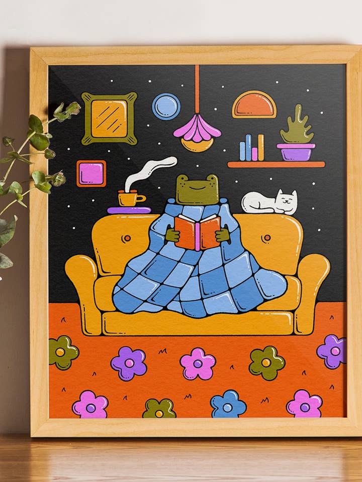 Hoppy Homebody – 8 x 10″ konsttryck för wholesale av Bailey Crouch Illustration