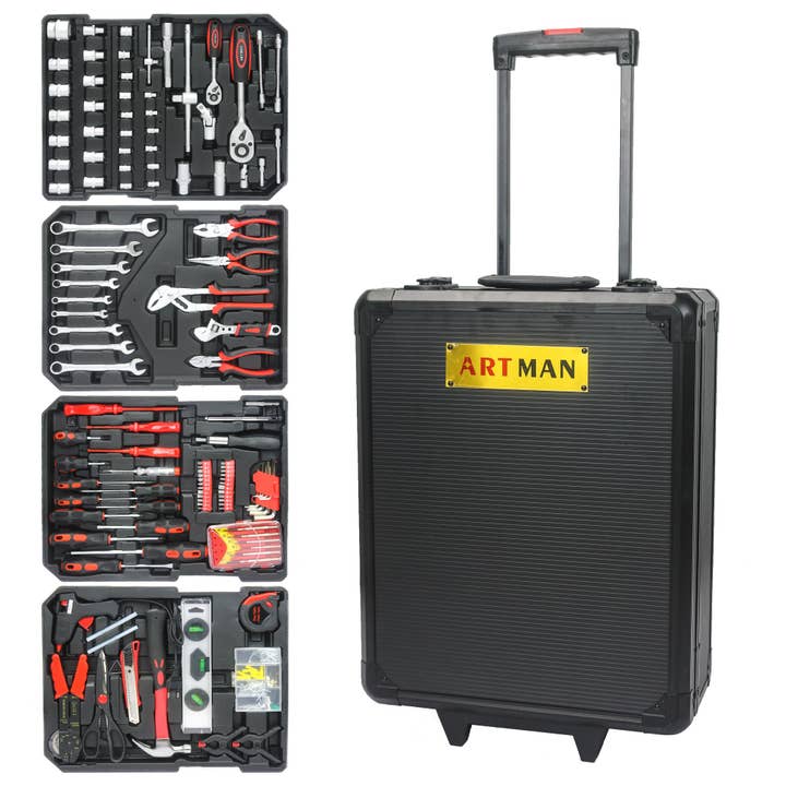 39F Inc. - Wholesale Tool Set - Home Repair Tool Set with Rolling Toolbox-4 Drawer1