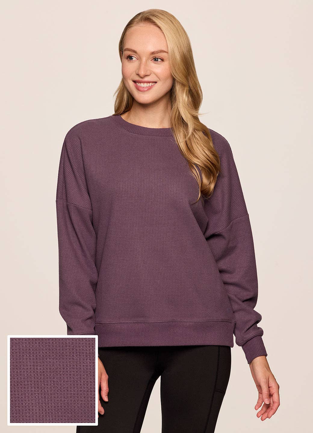 RBX Active - Wholesale Sweatshirt - Women's - Off Days Relaxed Waffle Knit Sweatshirt0