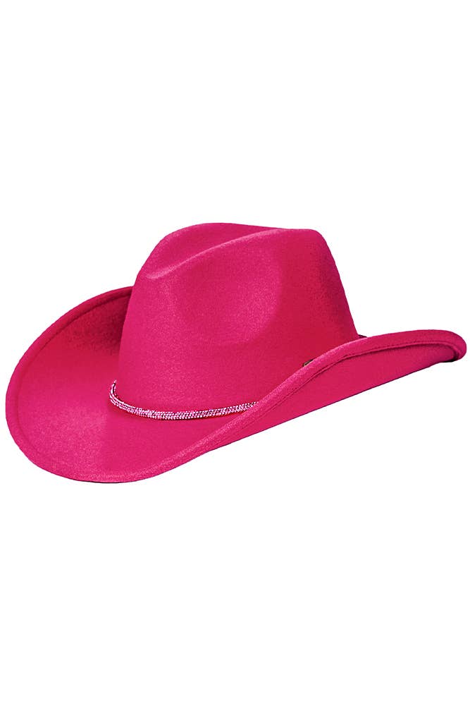 Hana – Chapéu de cowboy - Mulher por atacado – Chapéu de Feltro Vegano C.C Cowboy com Faixa de Strass4