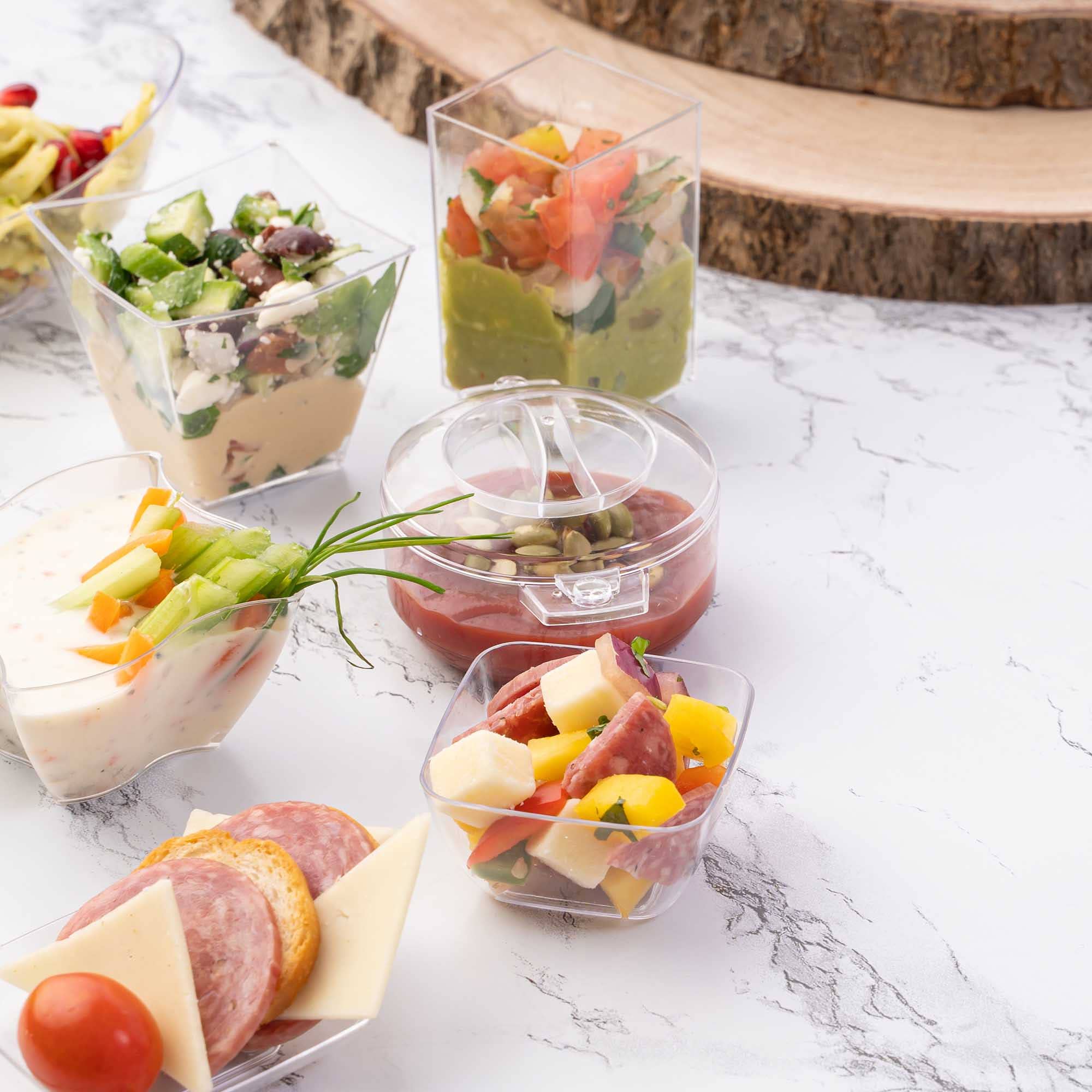 Portofino International Trading, USA - Wholesale Disposable Cup - Plastic Tall Square Dessert Cup - Pack of 125