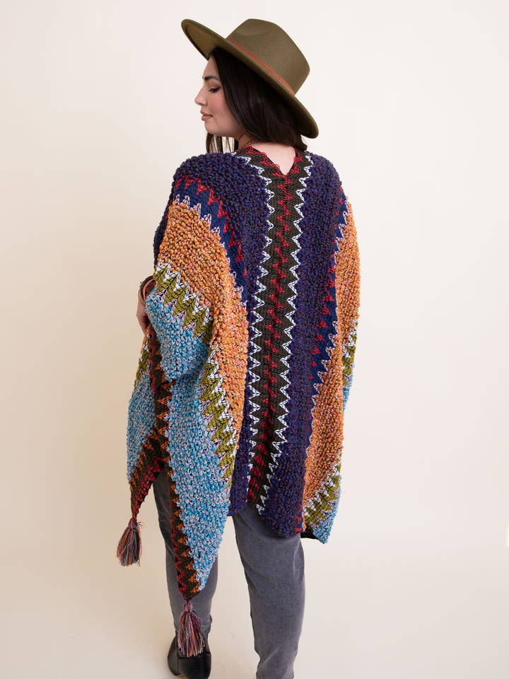 Leto Accessories - Wholesale Kimono - Women's - Plus Size Colorful Crochet Patterned Ruana