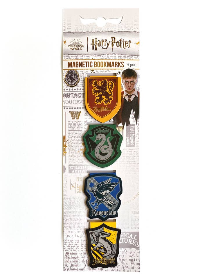 Harry Potter House Crests Magnetic Bookmarks for wholesale by Paper House Productions