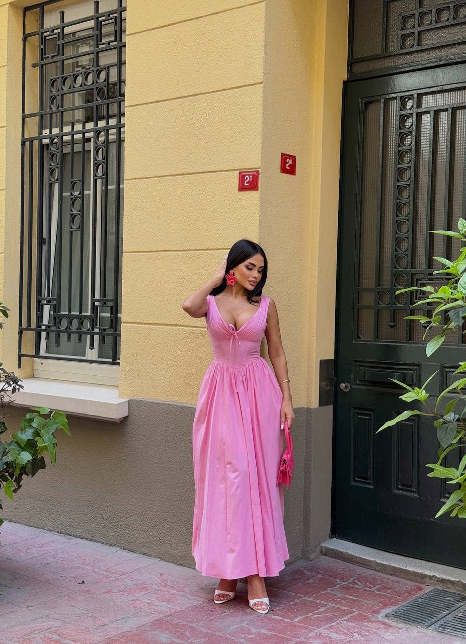 Standpoint Top – Vestido - Mulher por atacado – Vestido Riviera Maxi – Corpete – Laço Frontal – 120143