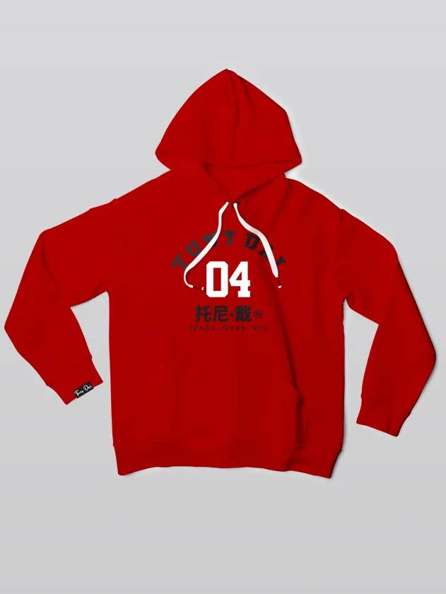 Sweat à capuche Mc Gill Rouge pour la vente par Tony Dai