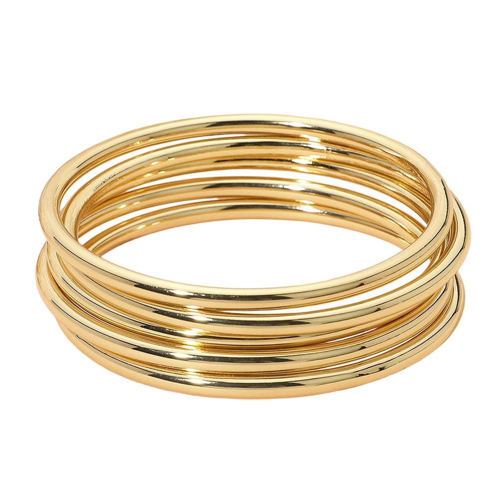 Sensibling Corp. - Wholesale Bangle Bracelet - 3PCS - Polished Metal Multi Layered Bangle Bracelets1