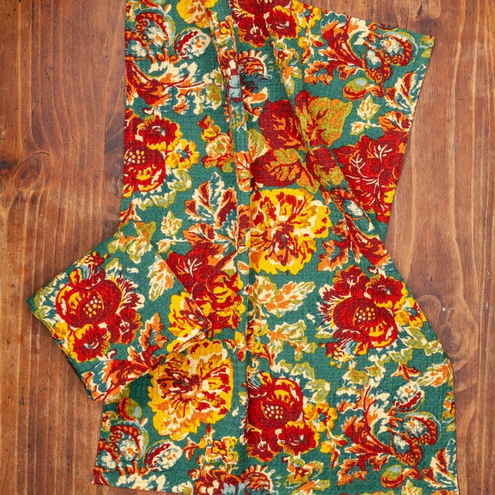 Granatæble Viskestykke Sæt med 2 - Teal for engroshandel hos April Cornell