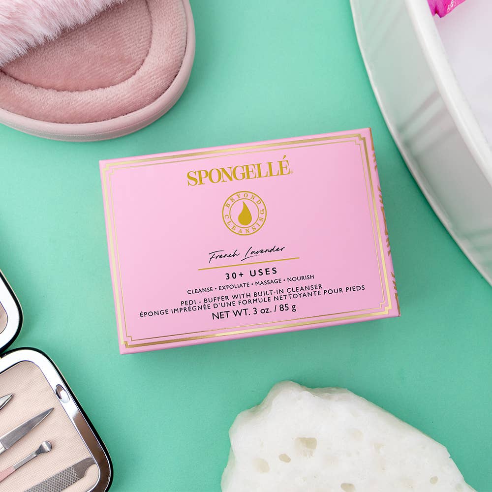 Spongellé | Christmas 2025 | Stocking Stuffers | Gifts - Wholesale Foot Scrub/Polish - French Lavender Pedi Buffer | Bath & Body | Spa Products