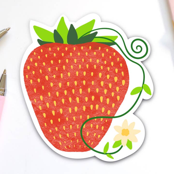 Gigantische aardbeiensticker voor wholesale door inkpaperfable