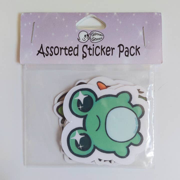 Assorted sticker pack - Nine 2 inch Stickers for wholesale by Glitter Ghost Clothing and Accessories