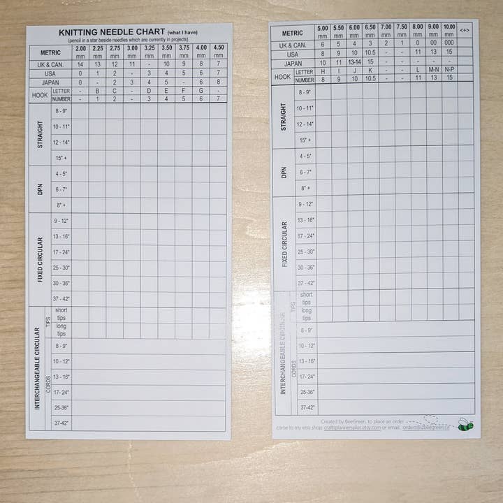 BeeGreen & CraftsPlannersPlus - Vente Marque-page - NOUVEAU ~ Marque-page d'inventaire des aiguilles à tricoter et des crochets !4