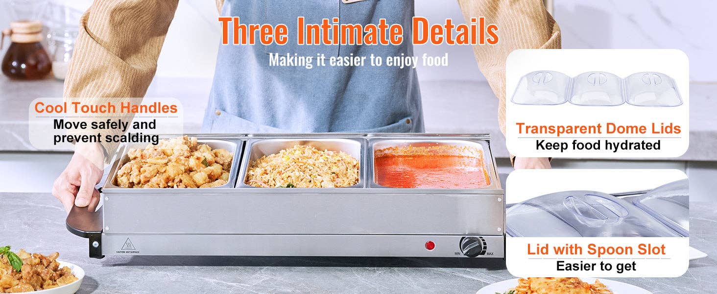 BlakOutlet - Wholesale Kitchen Appliance - Electric Buffet Server & Food Warmer, 25.6" x 15"4