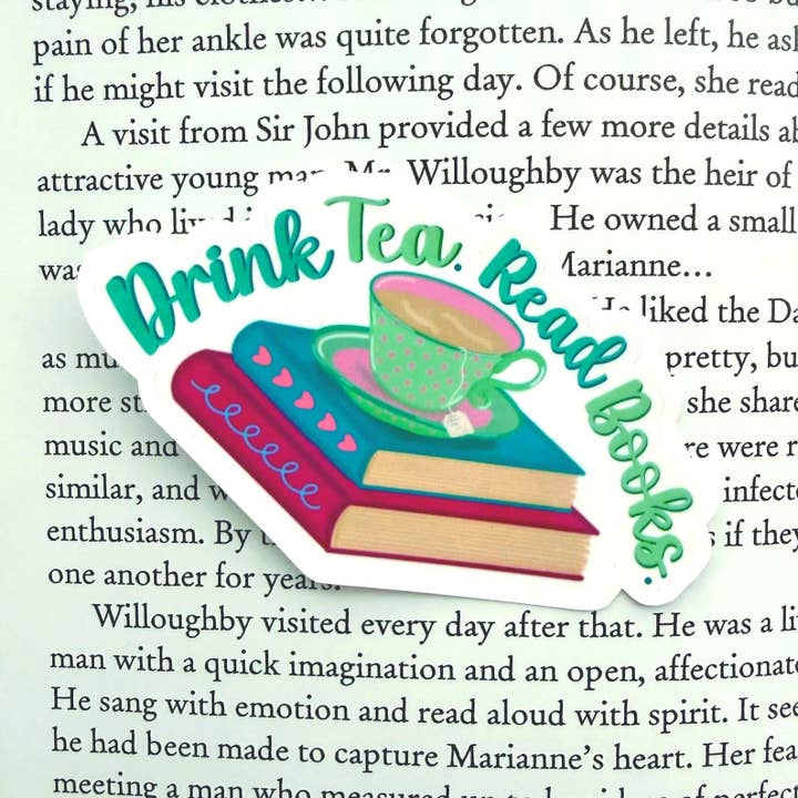 Let's Jess Doodle - Wholesale Sticker - Drink Tea. Read Books. Vinyl Sticker 6