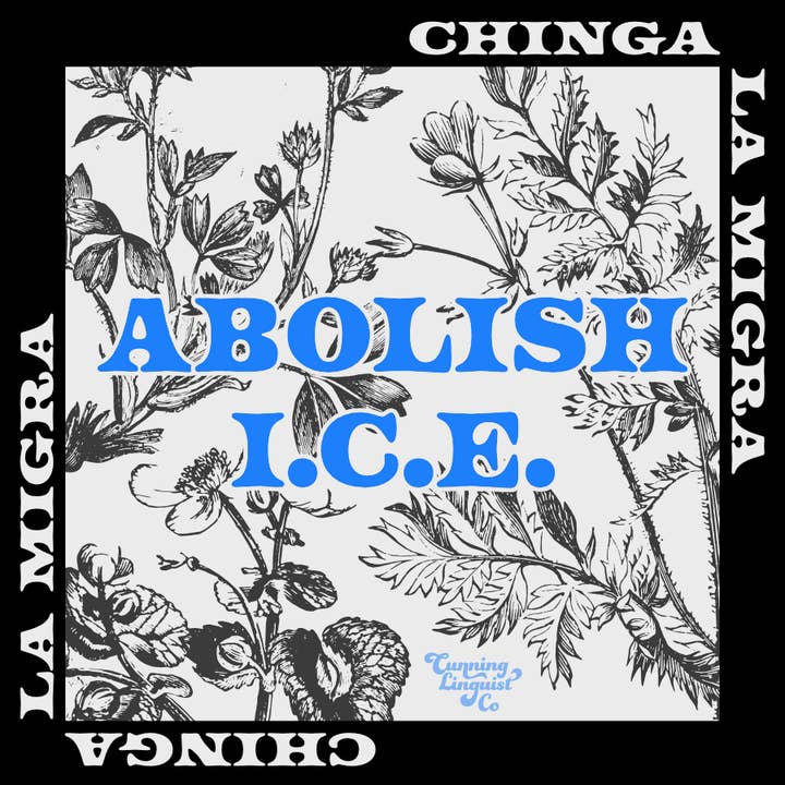 Abolish I.C.E. sticker for wholesale by Cunning Linguist Co.