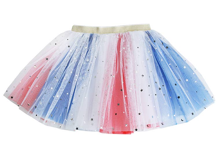 Sparkle Sisters by Couture Clips - Wholesale Tutu - Kids - Red White and Blue with Stars Tutu
