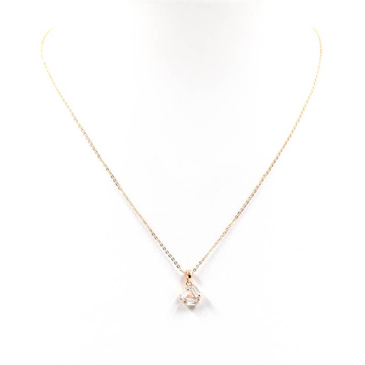 Platinum plated delicate necklace with crystal for wholesale by Tempest Designs