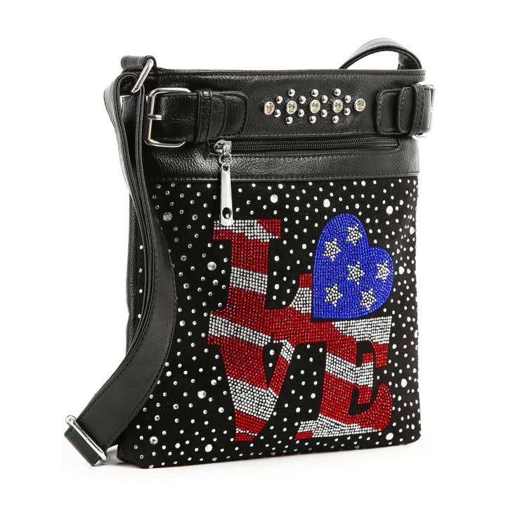 Americana-Flagge und Liebesdesign Umhängetasche für den Großhandel von Handbag Express