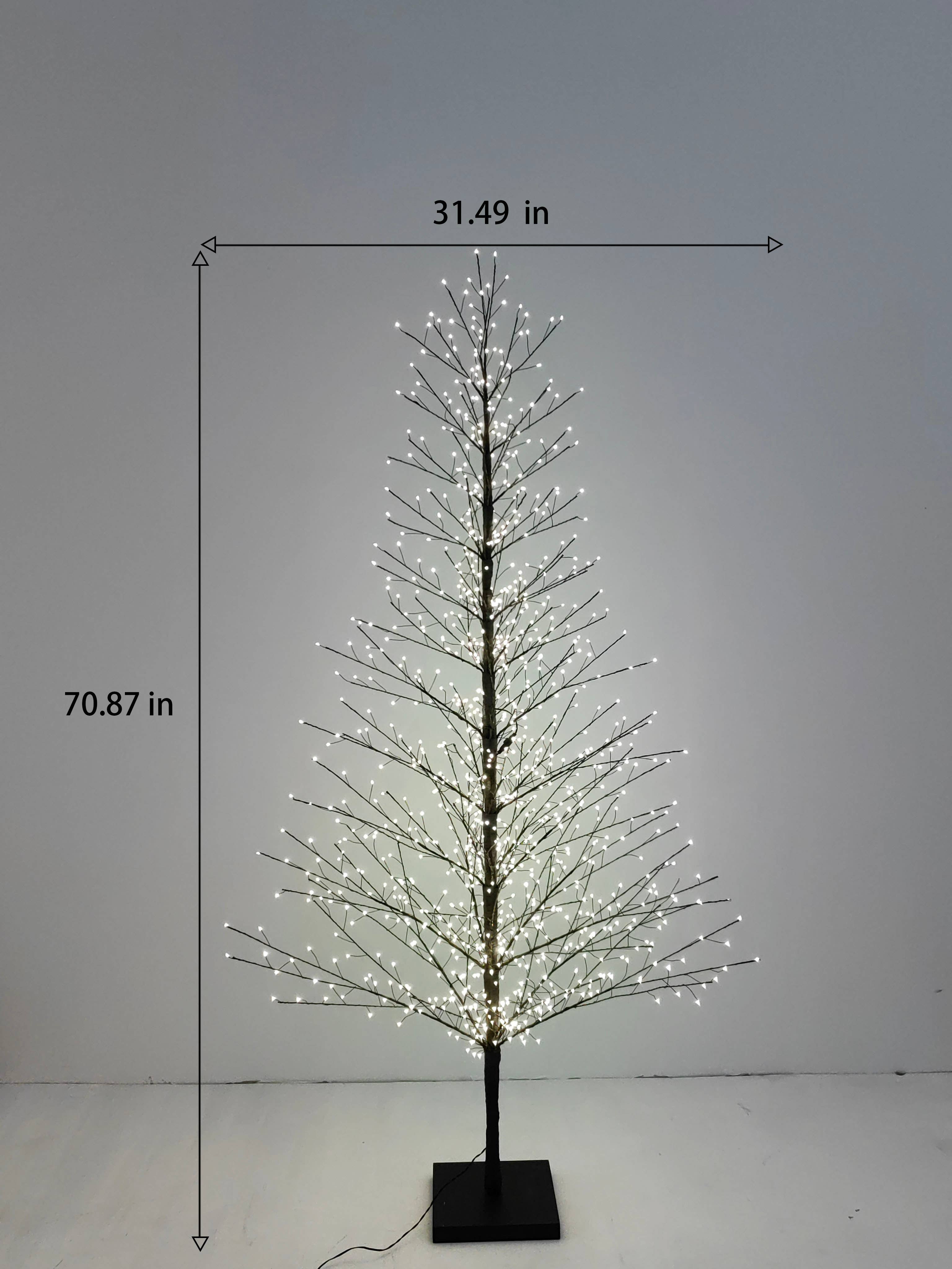 Hi-Line Gift Ltd. - Wholesale Christmas Decoration - 70in Black Birch Tree with 1099 LED Lights Indoor Use Only4