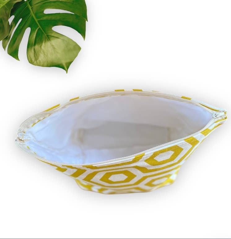 everydaybags.gifts - Vendita all'ingrosso Beauty case - Donna - Borsa da Toilette Artigianale Ecologica – Tessuto Hex Saffron3