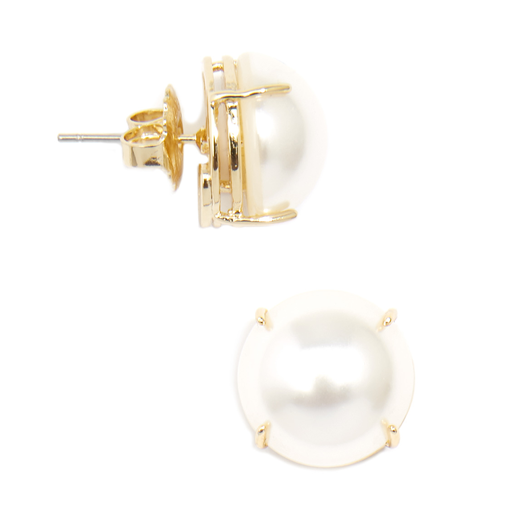 ZENZII Jewelry - Wholesale Stud/Post Earrings - Pearl Stud Earring with Setting1