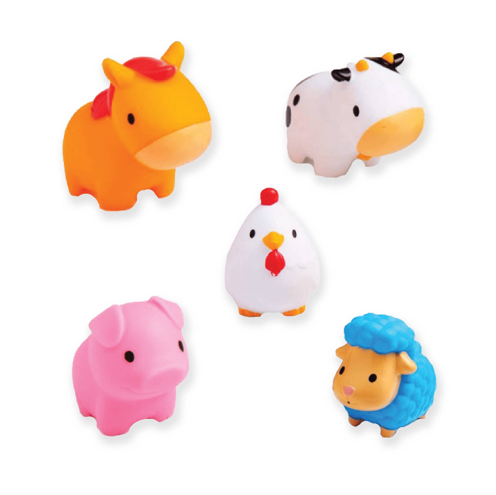 Rose Textiles – wholesale Bath toy – Baby – 5 Pack Bath Toy- Farm Animals