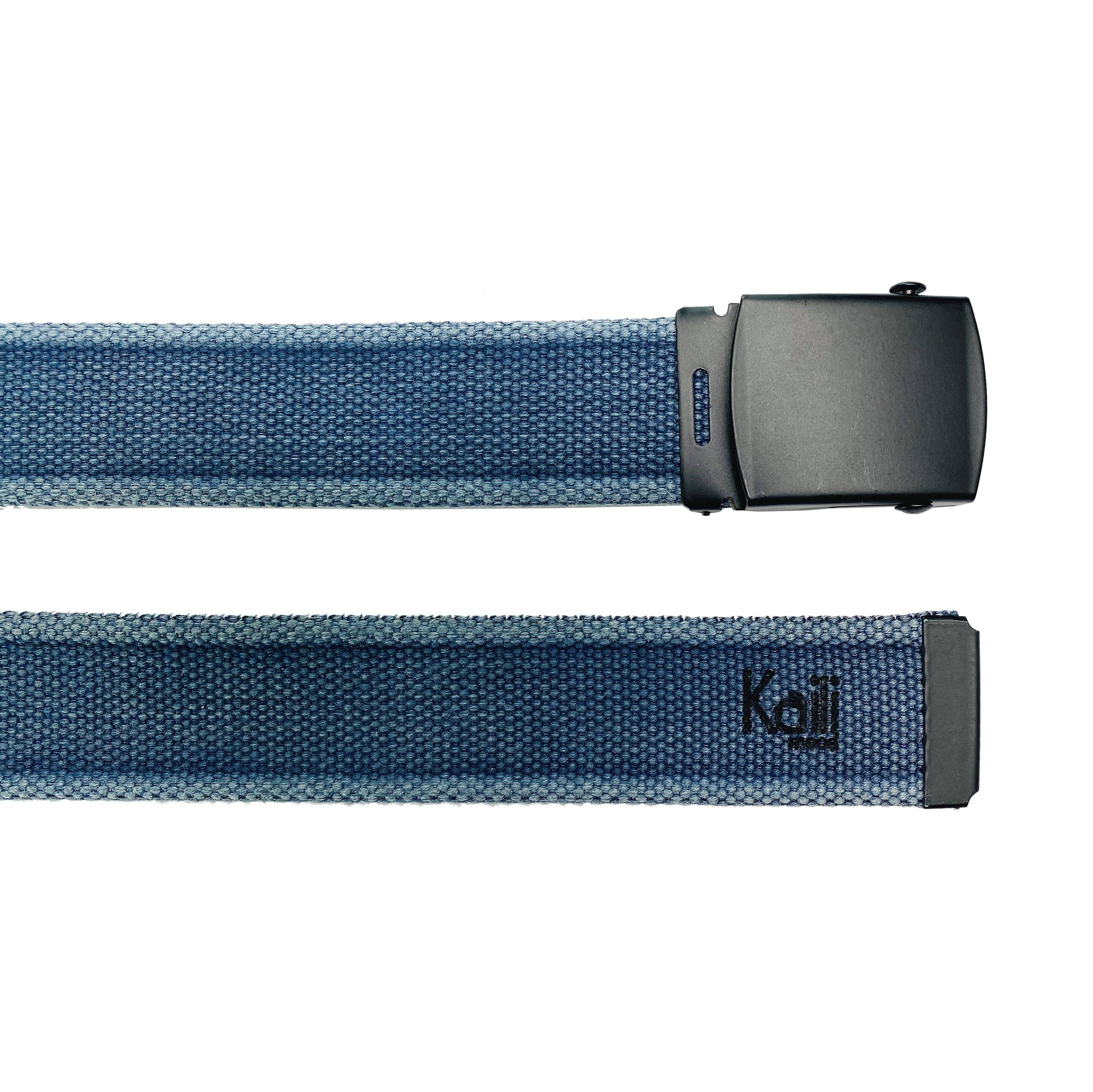 Kaili mood / RENATO BORZATTA - Italy since 1978 - - Wholesale Belt - Women's - K4010DB | Stone Washed Canvas Belt Col. Blue with Matte Black Buckle. Dimensions: cm 125 x 4 x 0.5 One Size - Adjustable. Packaging: Rigid Gift Box base/lid2