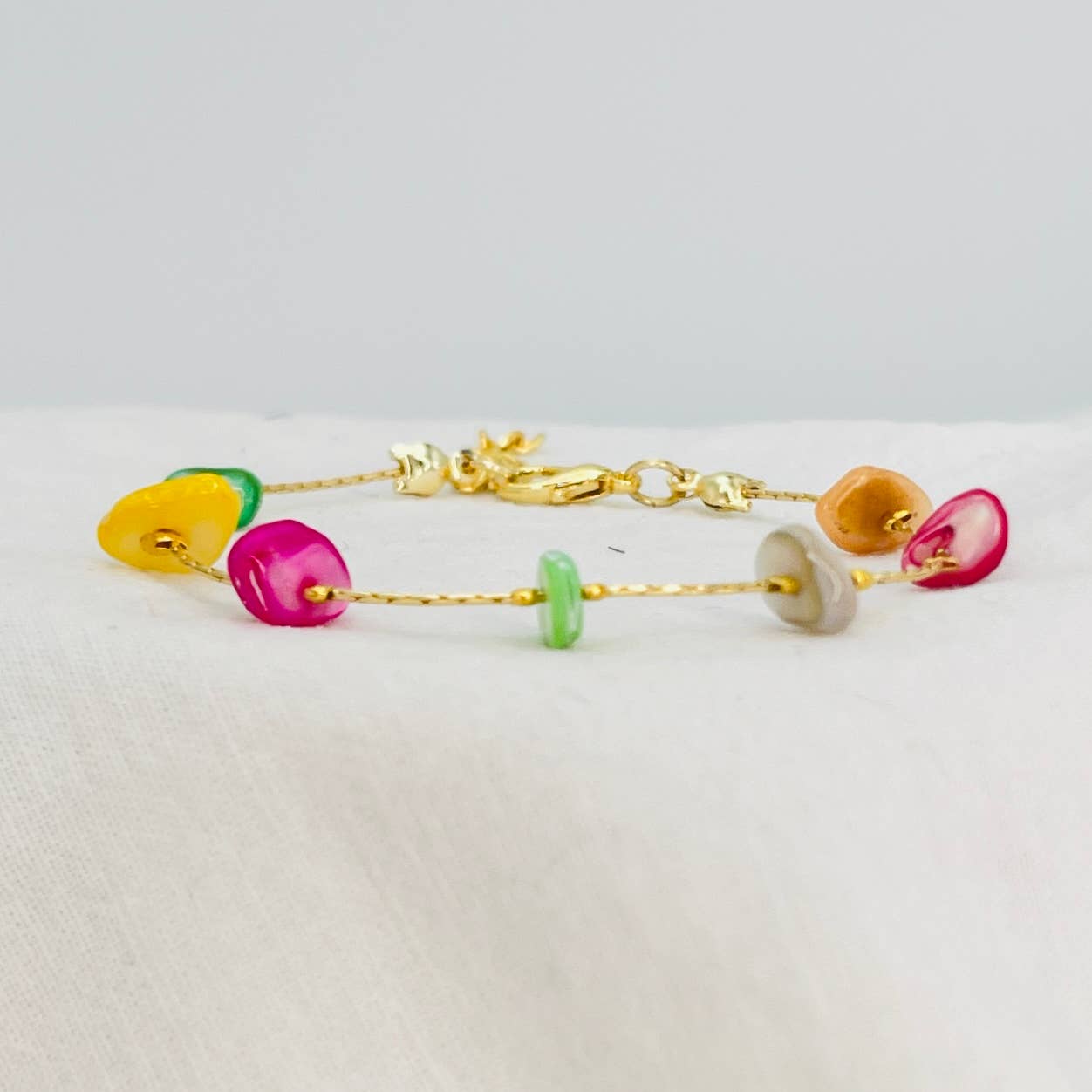 Loli - Wholesale Link & Chain Bracelet - Cobra Chain Bracelet Colorful Stone Adjustable  0