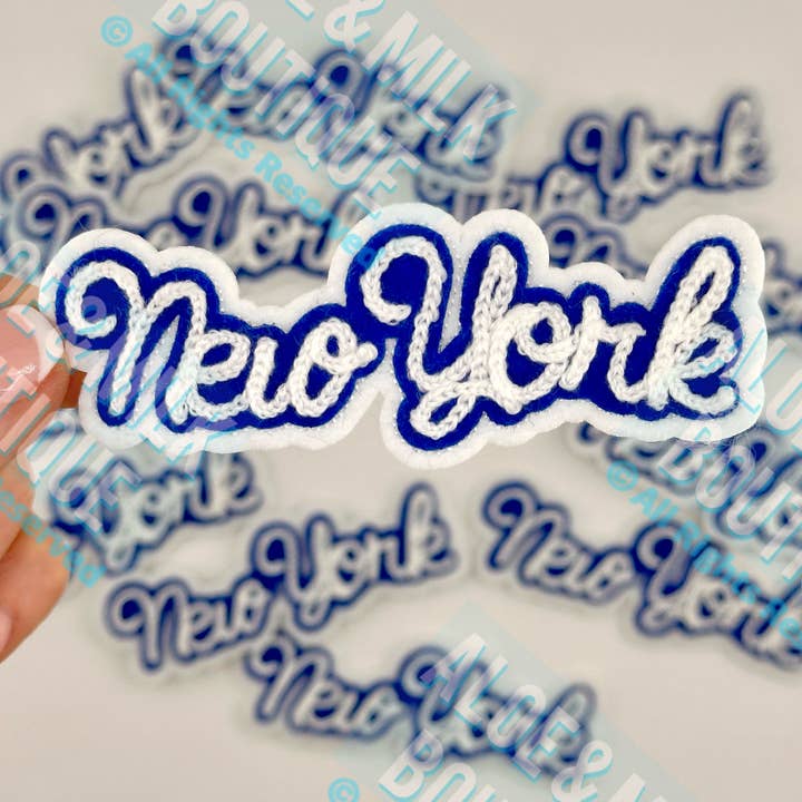 Chainstitch New York Patch, Yankees-fan, Hoedpatch, NYC voor wholesale door Aloe and Milk Boutique