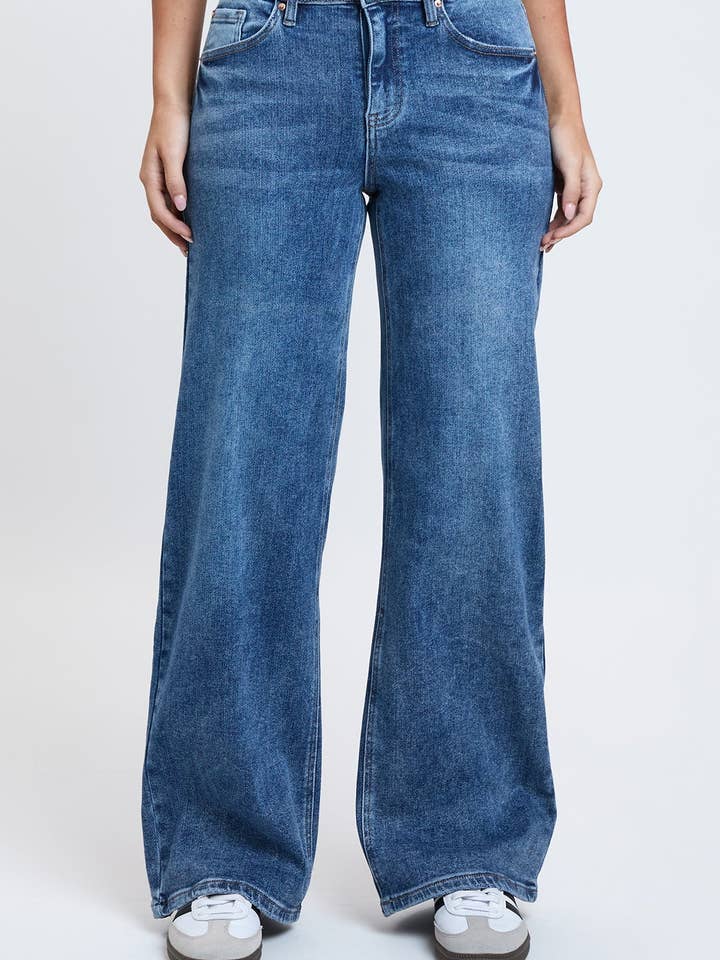 Luxe Bella Wide Leg Jeans-P44160 for wholesale by YMI