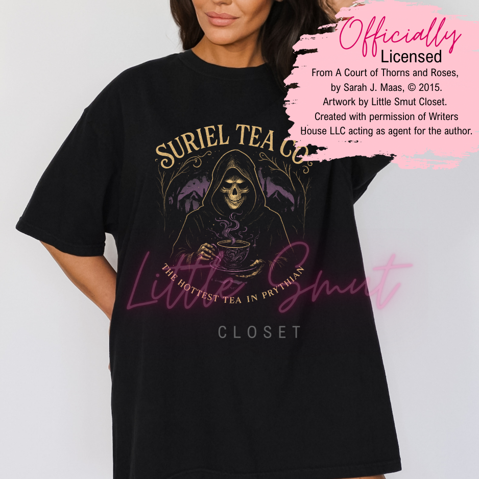Little Smut Closet - Wholesale Screen Printed T-Shirt - Women's - Officially Licensed SJM Suriel  Tea Co. Shirt2