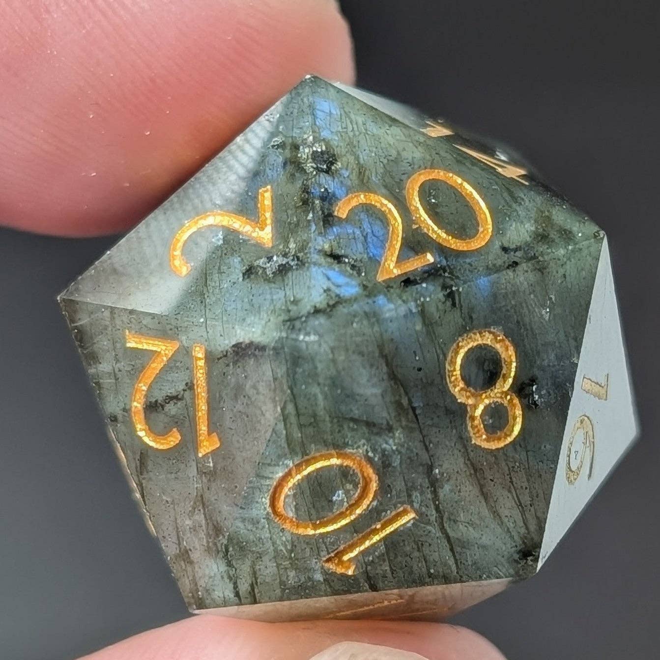 EBONWOOD – wholesale Tärning – Labradorit - 7-delars tärningsset i ädelsten3