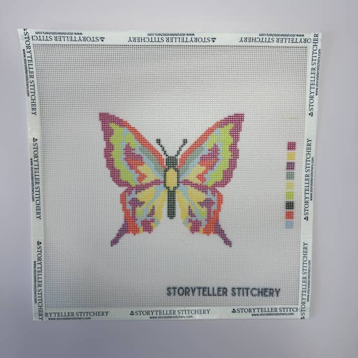 Storyteller Stitchery - Wholesale Embroidery/Cross Stitch Supplies - Butterfly — Modern Needlepoint Kit (Small Design)1