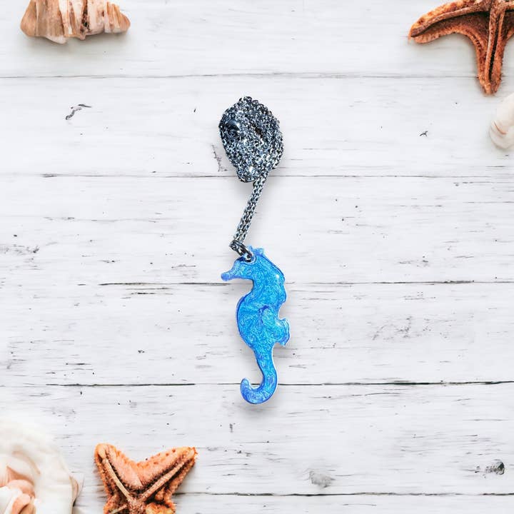 Three Dandelion Wishes - Wholesale Pendant/Charm Necklace - Hand Painted Seahorse Necklace2