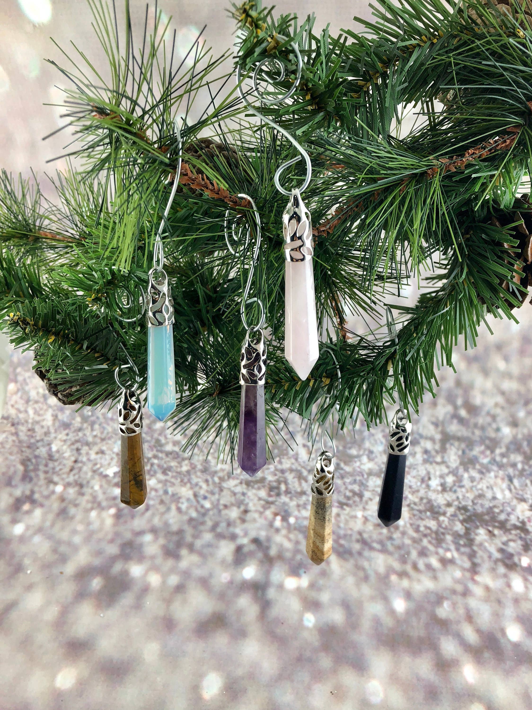 WonderLight Jewelry – Conjunto de ornamentos por atacado – Conjunto de enfeites de Natal com 1 ou 6 cristais de pedras preciosas14