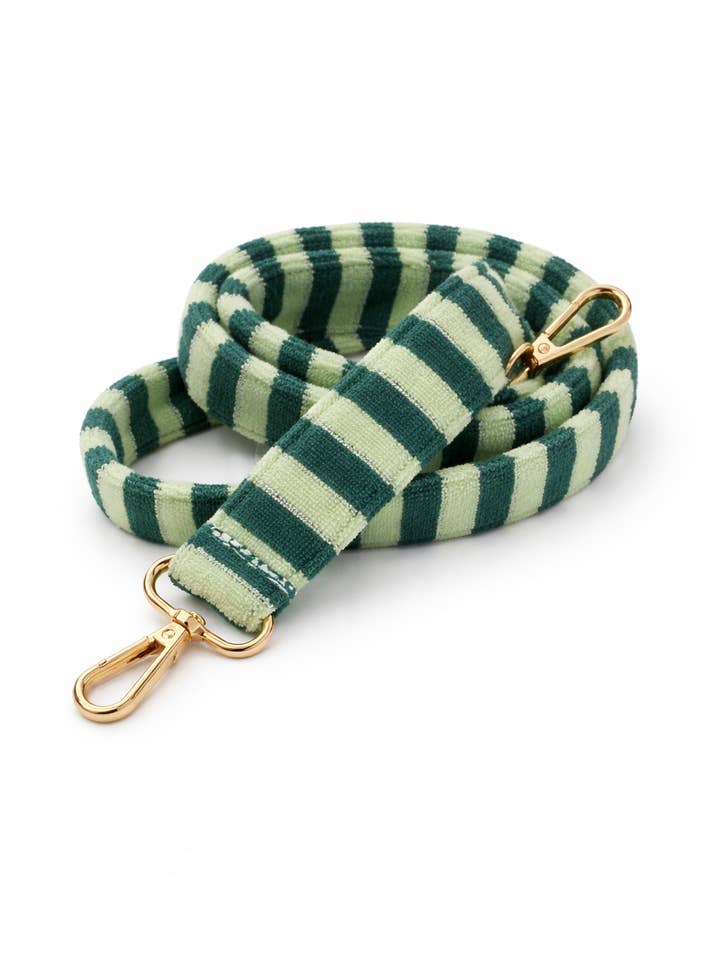 Frotté bånd med gylden karabinhage – Petrol & Mint for engroshandel hos T.Tolein