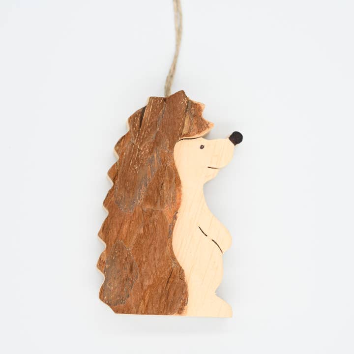 Bark Sitting Hedgehog Ornament for wholesale by Talla Imports