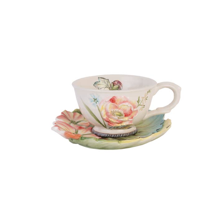 Fitz and Floyd® Mikasa® Pfaltzgraff® - Wholesale Tea Set - Fitz & Floyd English Garden TC/Sauc Set S2 Brown Bx Pkg