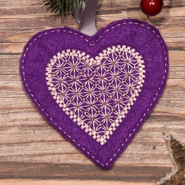 Christmas Tree Heart Decoration, Christmas Hanging Decoration, Christmas Tree Decoration for wholesale by Mummy's Marvellous Makes Ltd