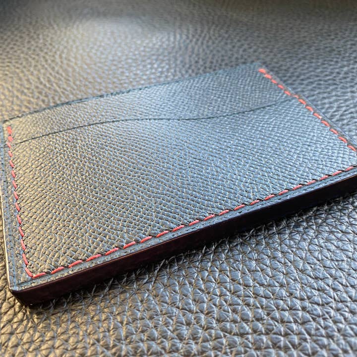 Charterhouse Cardholder Blue Perlinger Compact Leather Cardholder for wholesale by Leather Compositions