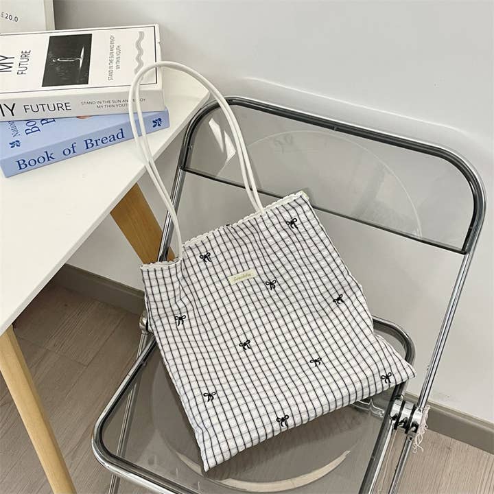 Funkyrel® Atzbranding Limited - Wholesale Tote Bag - Women's - Cosbai – Sweet Gingham Shoulder Tote Bag4