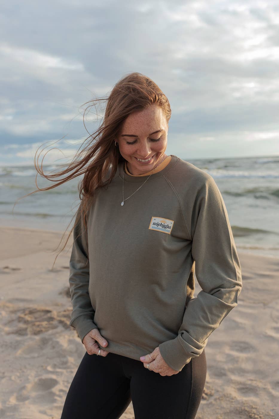 Stuck on Michigan - Vente Sweat-shirt – unisexe - Chandail ras du cou léger Michigan Patch6