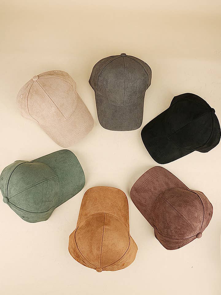 Classic Suede Baseball Cap for wholesale by Vanilla Monkey