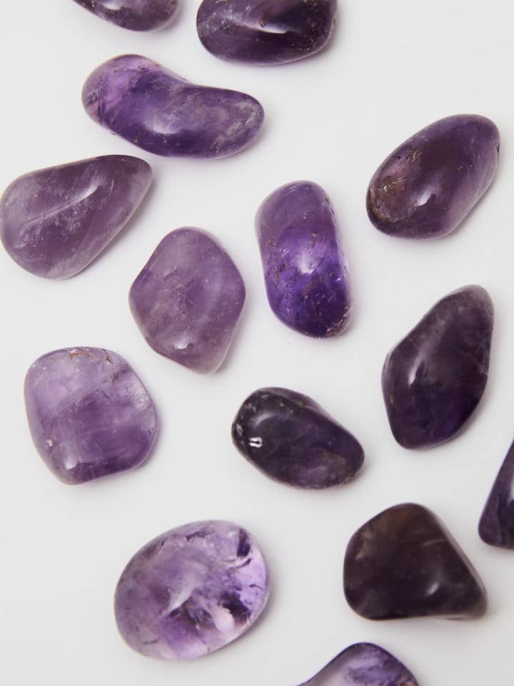Amethyst Polished Healing Crystal Tumblestone for wholesale by Femme Luxe
