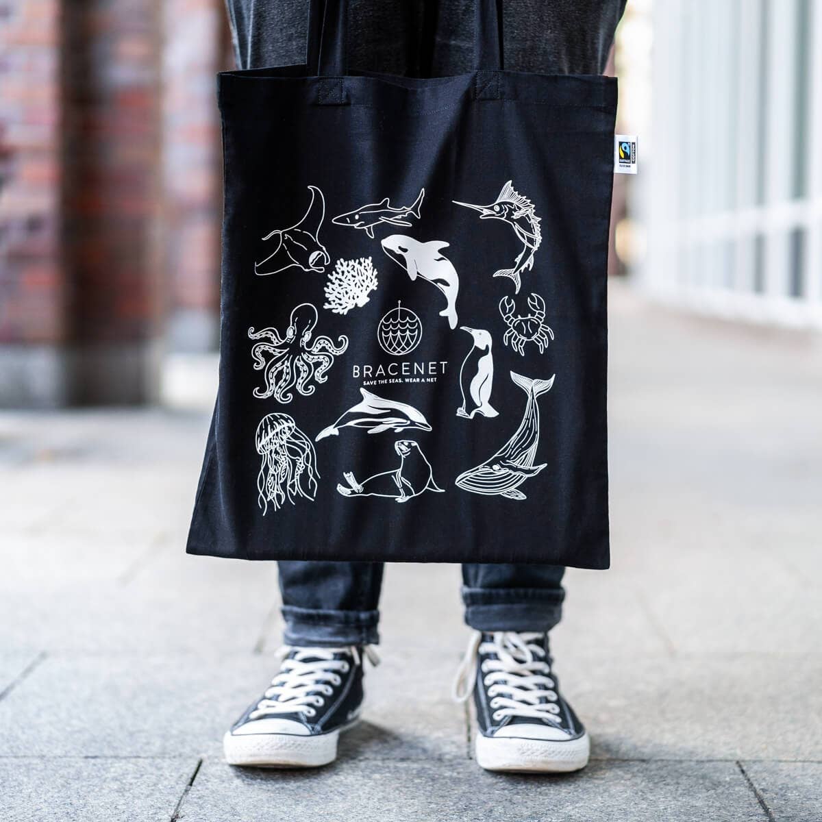 BRACENET - Wholesale Tote Bag - Unisex - Marine animals pouch4