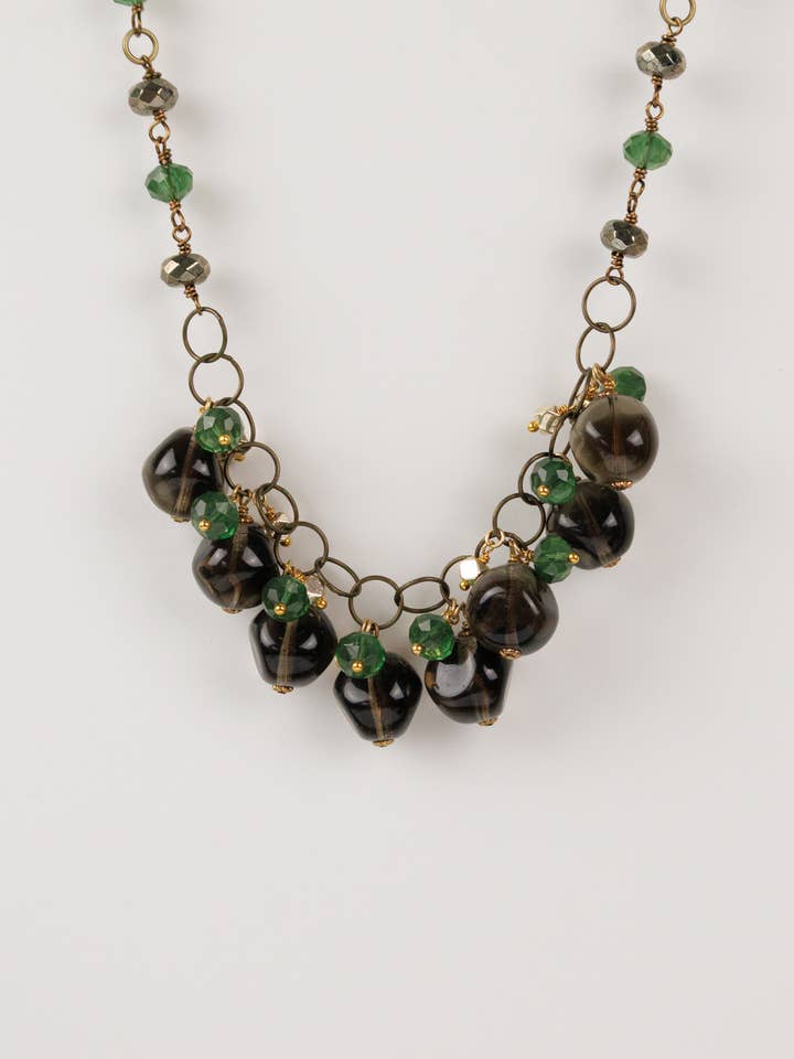 Brass & Quartz Necklace for wholesale by Monsieur Pamplemousse